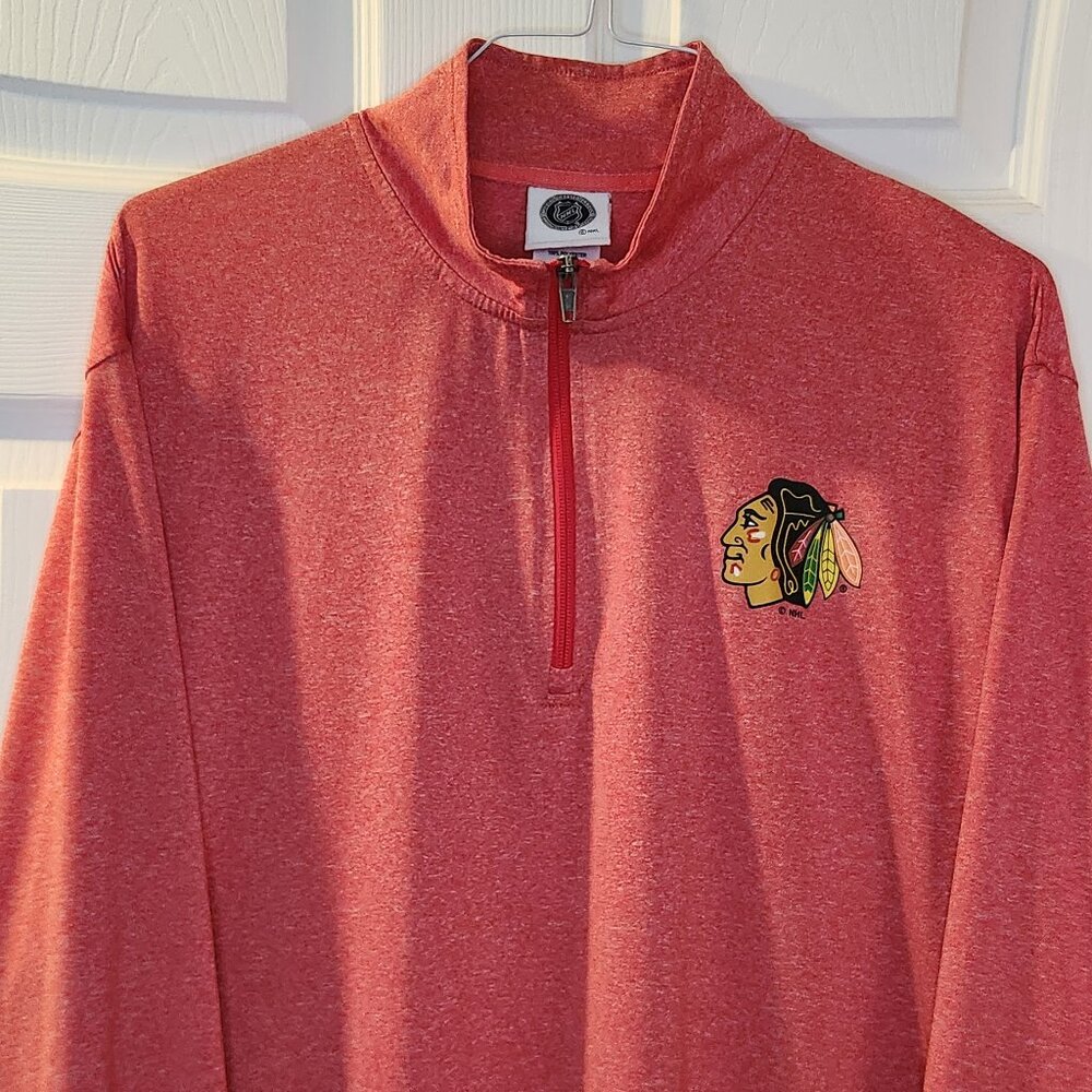 Chicago Blackhawks NHL Quarter Zip Pullover Mens 2XL - Picture 2 of 7